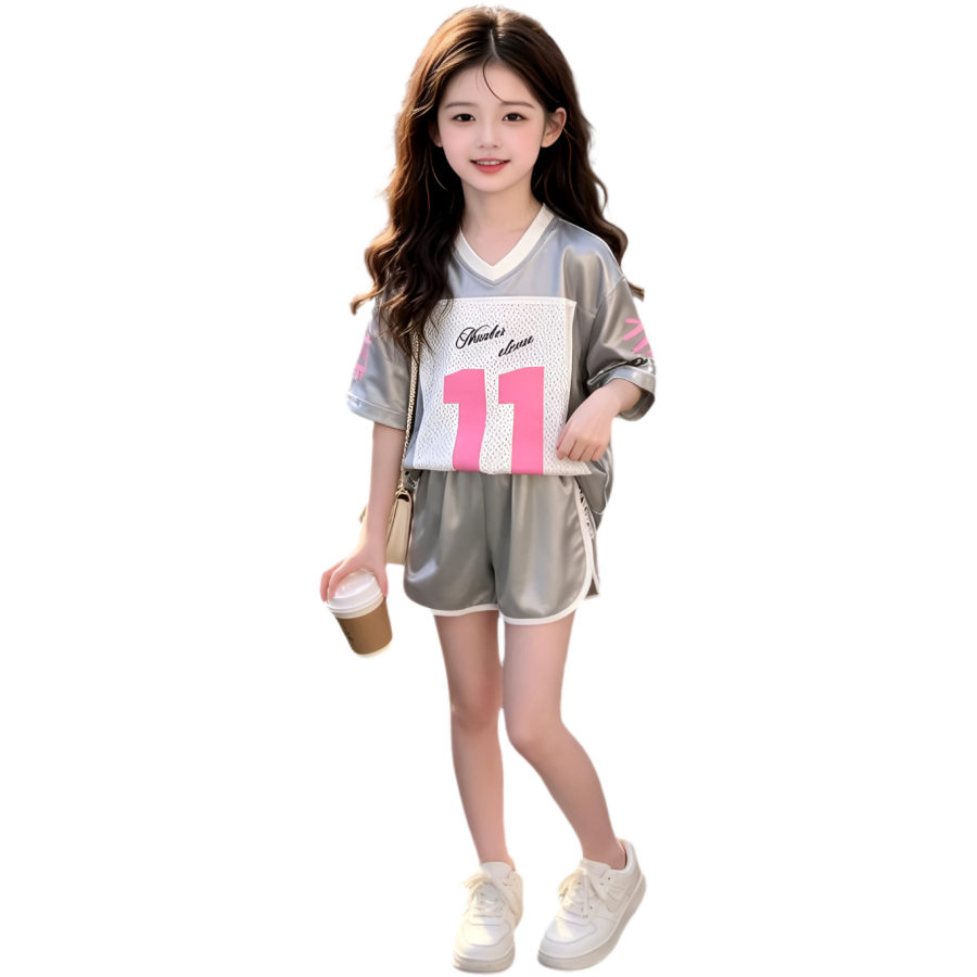 TNTX Kids Casual Sportswear V Neck Moderate Stretch Breathable