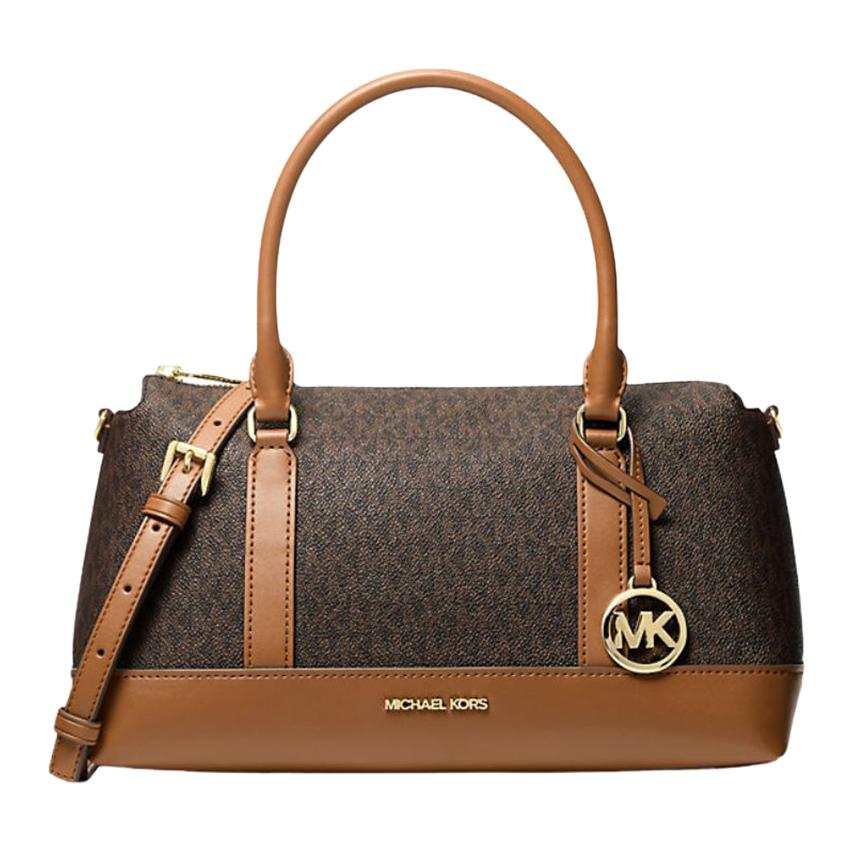 MICHAEL KORS Artificial Leather Handbag Medium Women's Dark Brown & Acorn Brown