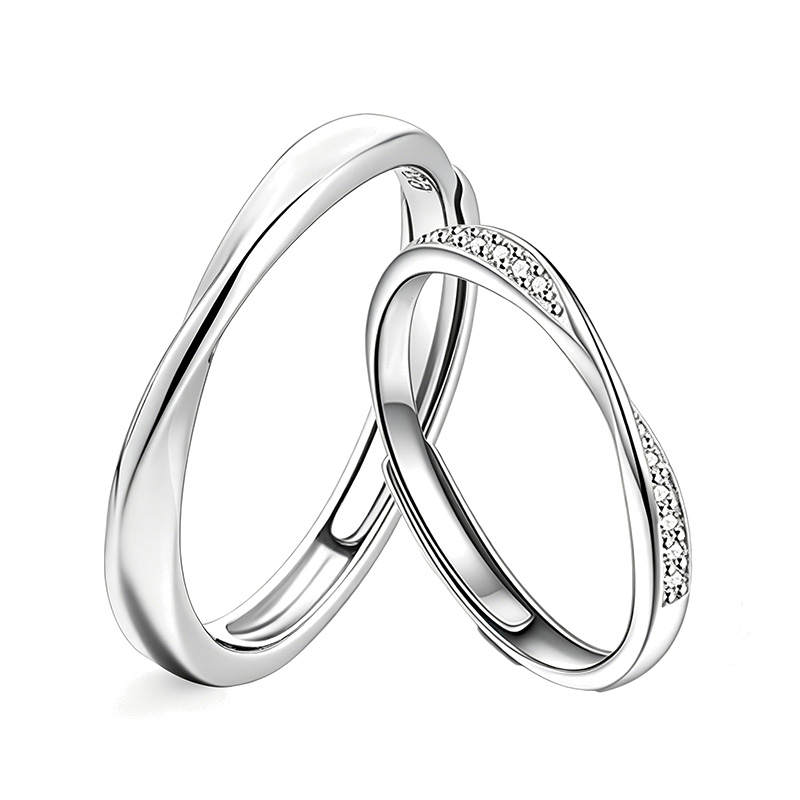 KADER KADER 925 Sterling Silver Rings Unisex Silver white Gift Box