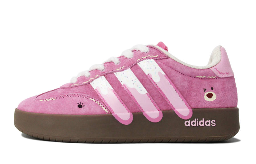 Adidas Adidas BARREDA Walking Planet, Pink Velvet Cone Low top German Army Trainers Unisex Pink White