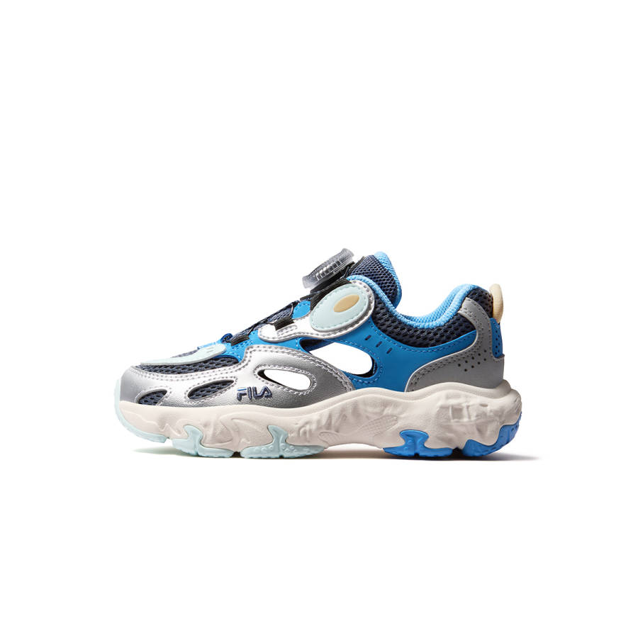 FILA KIDS Heritage FHT Synthetic Leather, Textile Running Shoes Steady Blue/Space Silver Kids'