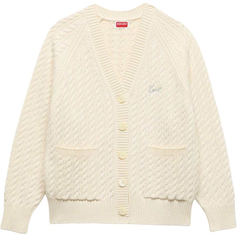 KENZO Sweaters Women's Ecru V Neck Moderate Other
