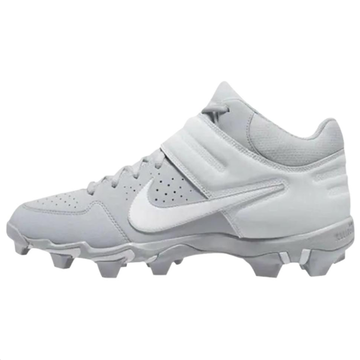Nike Nike Alpha Huarache Varsity Mid Top Upper Height Baseball Shoes Men's Gray White