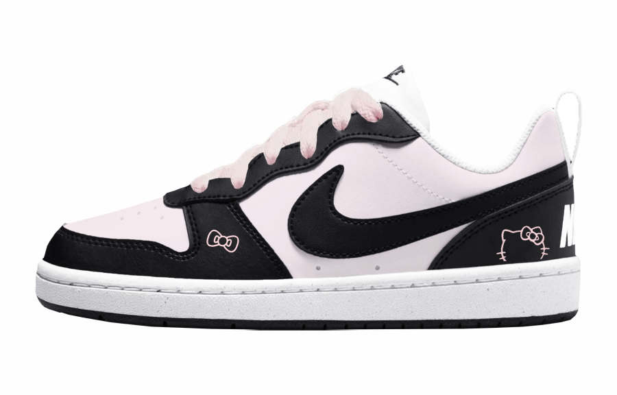 Nike Nike Court Borough Leather Low top Kids' Skateboarding Shoes Black Pink Teenagers