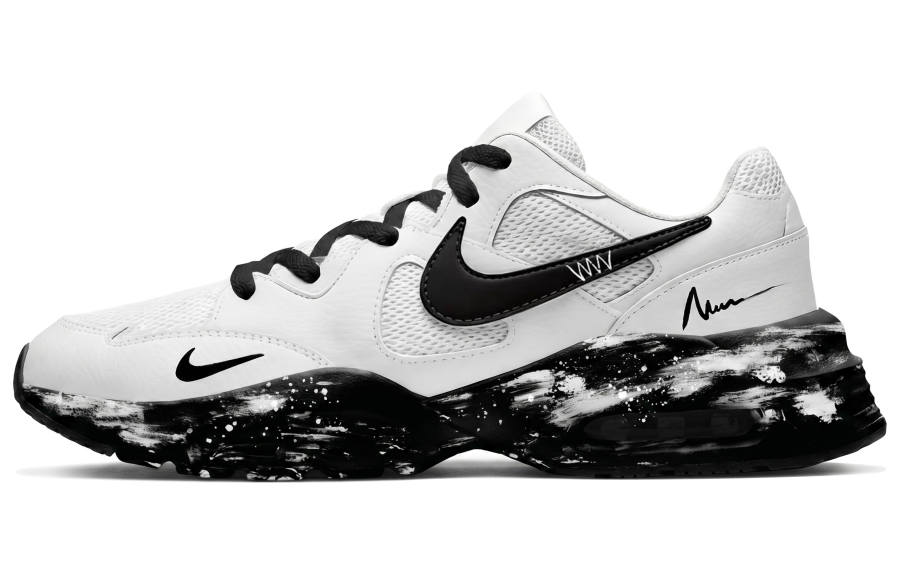 Nike Nike Air Max Fusion Abrasion Resistant Low top Air Casual City Commuting Running Shoes Men's Black White