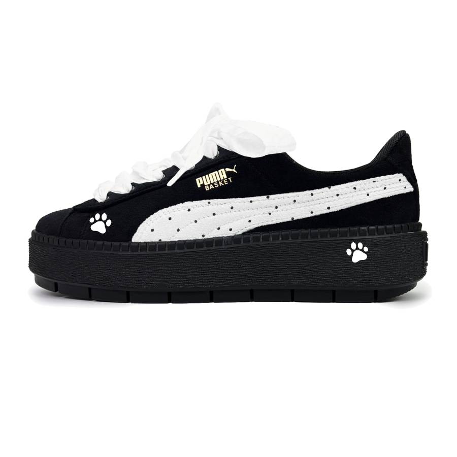 PUMA Platform Trace Skateboard Shoes Women's Low Top Black/White