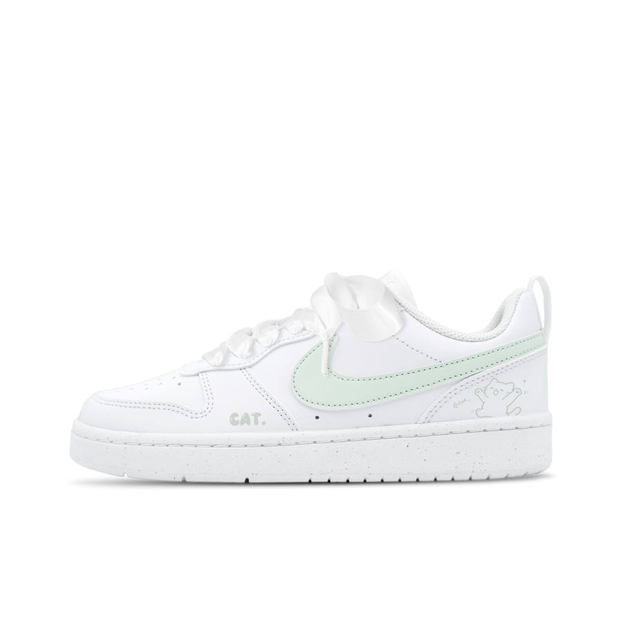 Nike Nike Court Borough Kitten Ball Low top Kids' Skateboarding Shoes Green White Teenagers