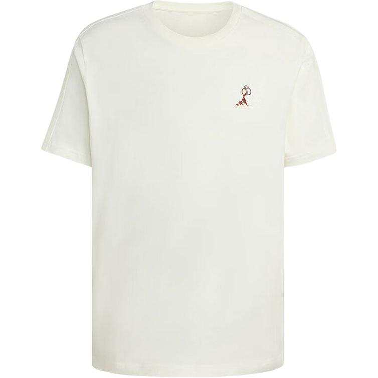 Adidas Adidas T Shirts Men's Ecru Crew Neck Moderate
