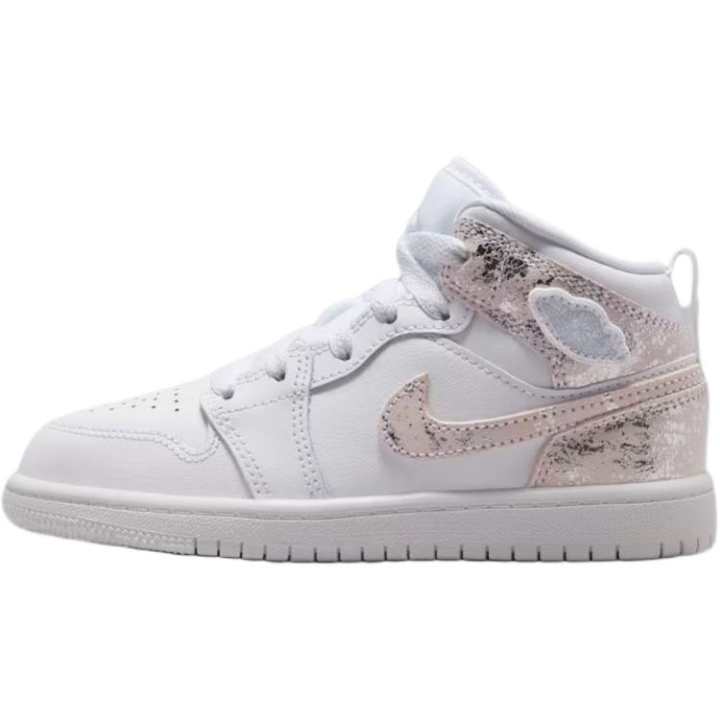 Jordan Jordan Air Jordan 1 Breathable Support Mid top Children's Basketball Shoes White Silver Kids'