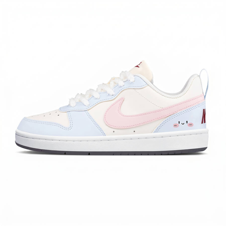 Nike Nike Court Borough Cloud Milk Puff Abrasion Resistant Lightweight Low top Skateboard Shoes Women's Blue Pink