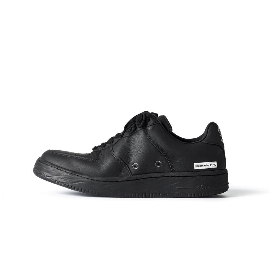 PIPG Cow Leather Low top Skateboard Shoes Unisex Black