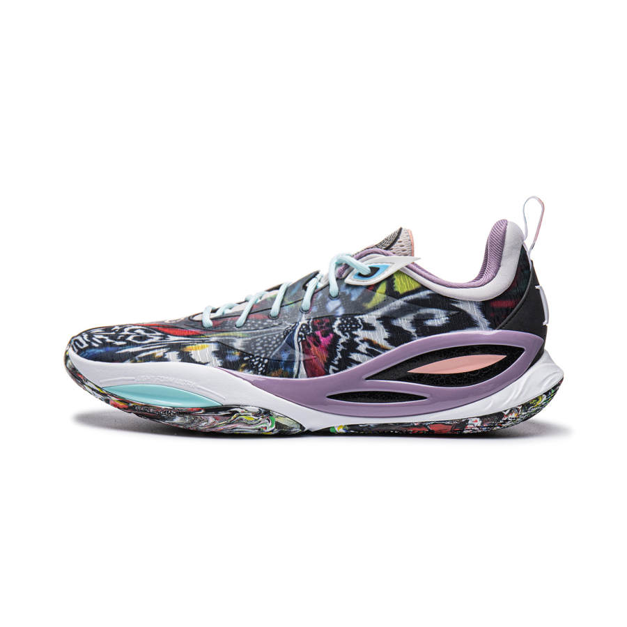 Li-Ning Li Ning DLO2 Cushioning Slip Resistant Rebound Super Light Grip Low top Basketball Shoes Men's Black White Gray