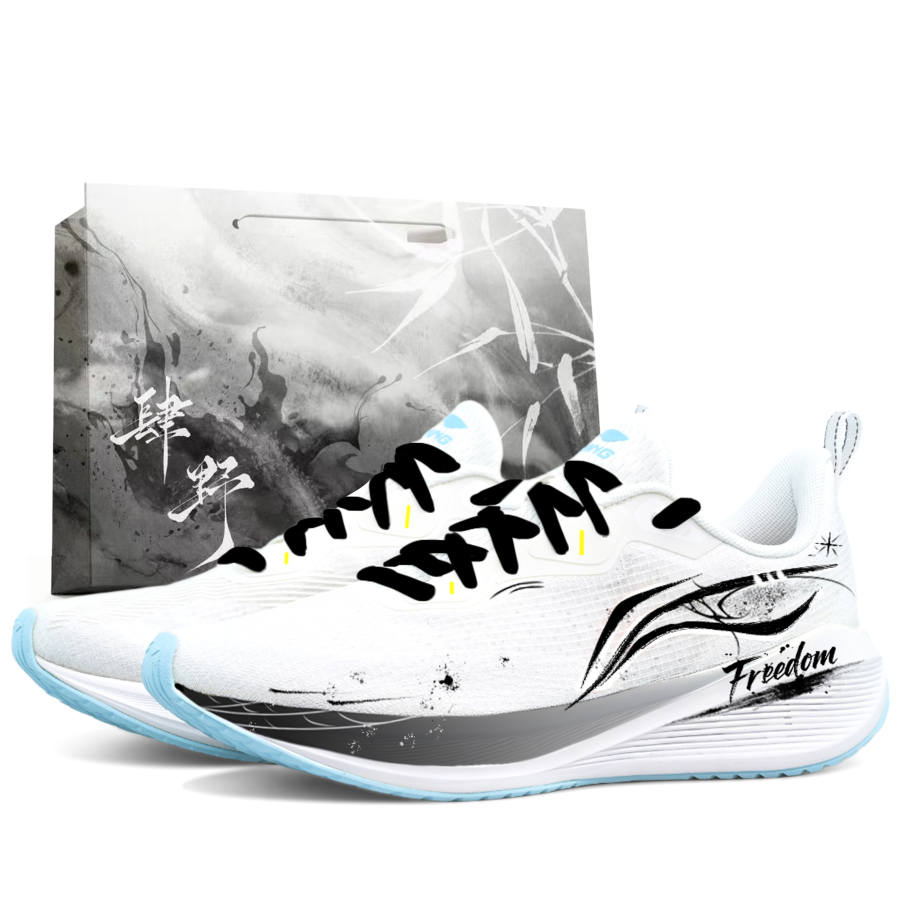 Li-Ning Li Ning Wuyue Mid top Casual Running Shoes Men's White Black