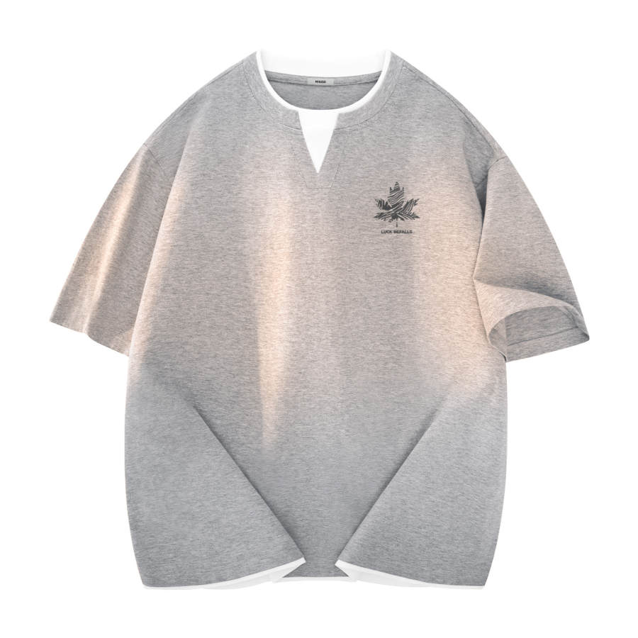 MINISO T Shirts Unisex Crew Neck Moderate Mock Two Piece
