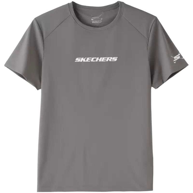 Skechers T Shirts Unisex Phantom Light Gray/05CQ Crew Neck Moderate