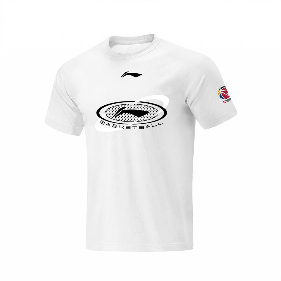 Li-Ning Li Ning T Shirts Unisex White Crew Neck