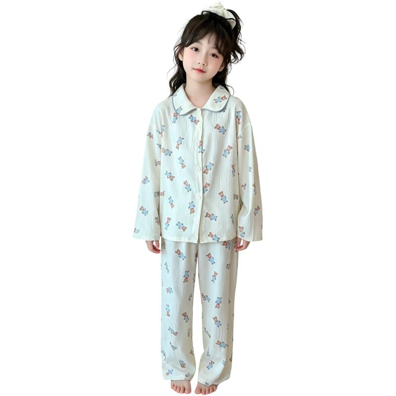 YALU Grade School Loungewear Sets Crew Neck Thin Foldable Stretch