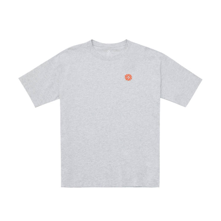 Converse T Shirts Unisex Gray Crew Neck Moderate Straight Fit