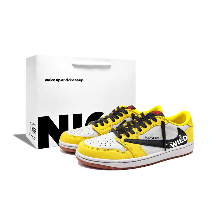 Jordan Jordan x Travis Scott Air Jordan 1 Blade R Leather Cushioning Slip Resistant Abrasion Resistant Low top