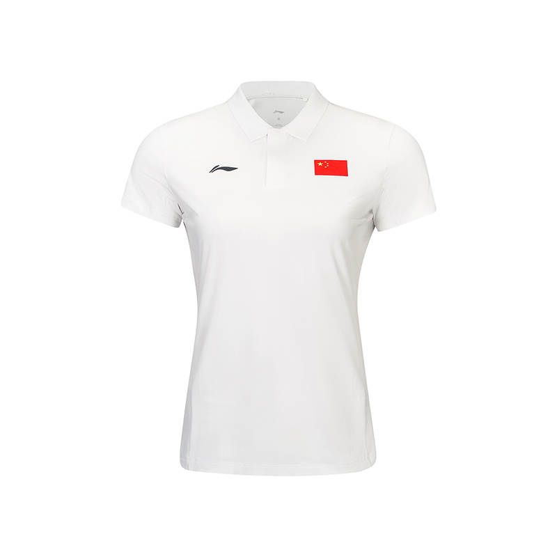 Li-Ning Li Ning Polo Shirts Women's Chalk Gray Lapel Moderate