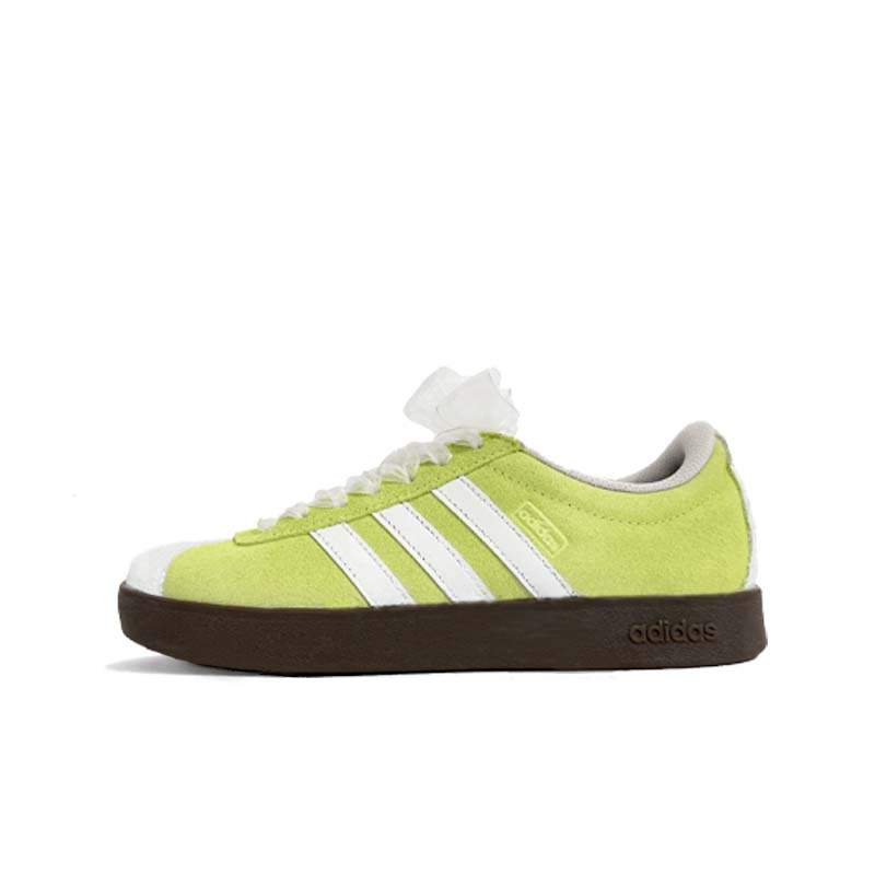 Adidas Adidas VL COURT 2.0 Slip Resistant Abrasion Resistant Low top Skateboard Shoes Unisex White Green