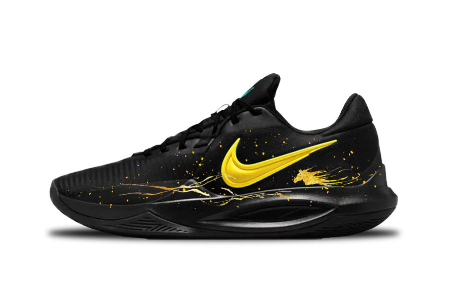 Nike Nike Precision 6 Iridescent Gold Slip Resistant Abrasion Resistant Low top Basketball Shoes Men's Black