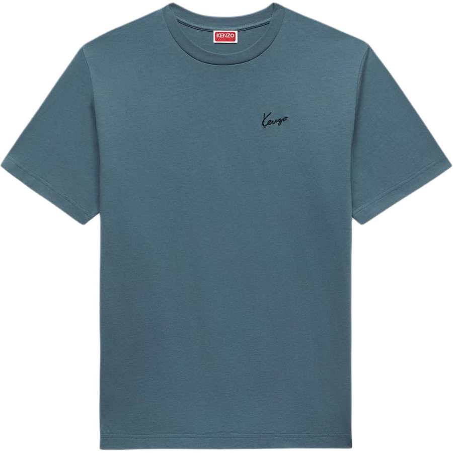 KENZO T Shirts Men's Blue Crew Neck Moderate Straight Fit