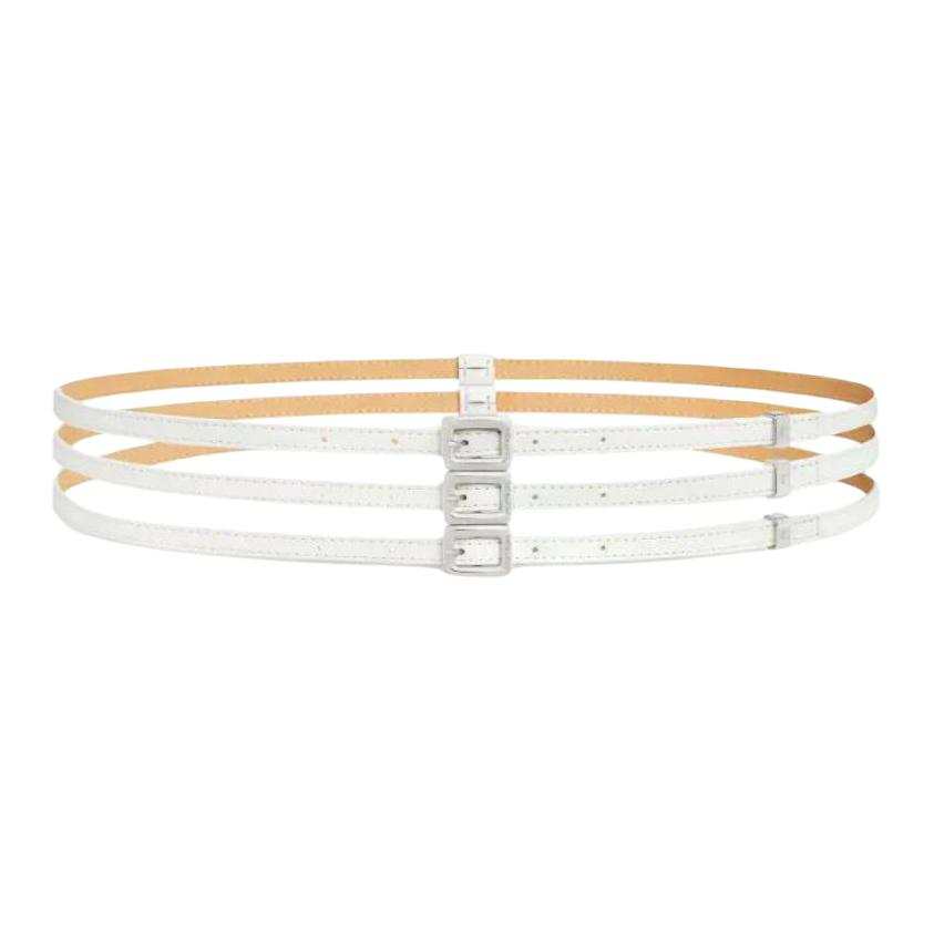 COURREGES Calfskin Leather Belts Women's White
