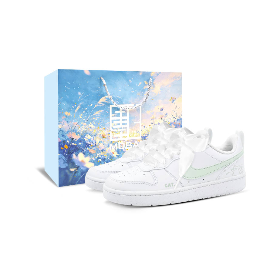 Nike Nike Court Borough Kitten Ball BOX Low top Kids' Skateboarding Shoes Green White Teenagers