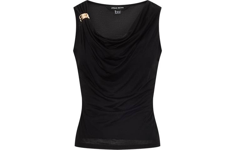 URBAN REVIVO Regular Sleeve T Shirt Women's Jet Black