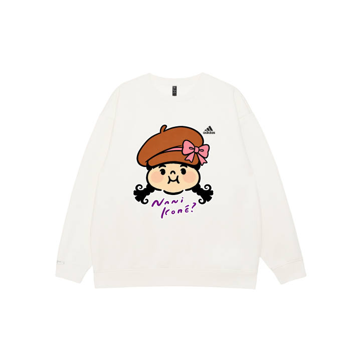 Adidas Adidas LABEL Sweatshirts Unisex White Crew Neck Moderate Regular