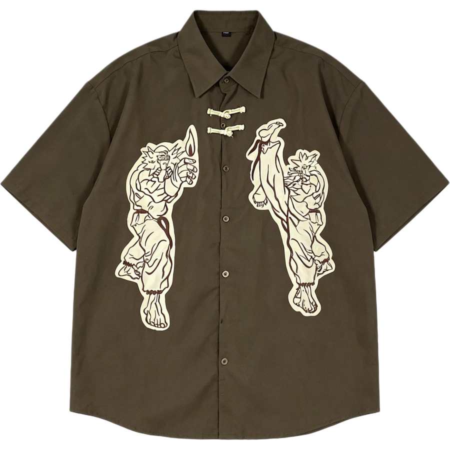 Lnga Landgre Shirts Men's Taupe Pointed Collar Thin Denim