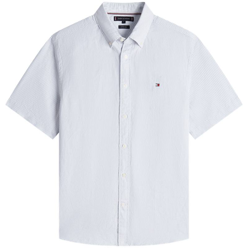 Tommy Hilfiger Shirts Men's Blue White Stripes 0A5 Lapel Moderate Shirt