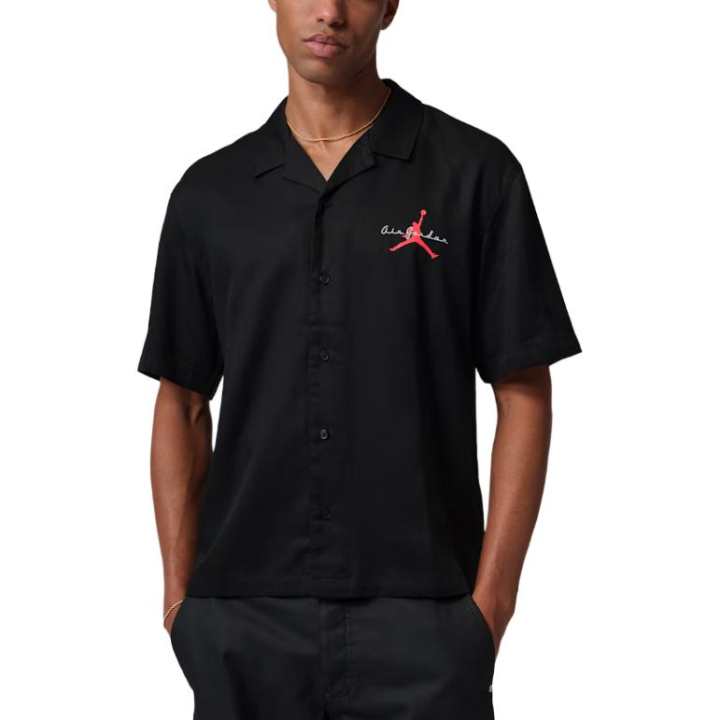 Jordan Jordan Brooklyn Shirts Men's Black Lapel Moderate