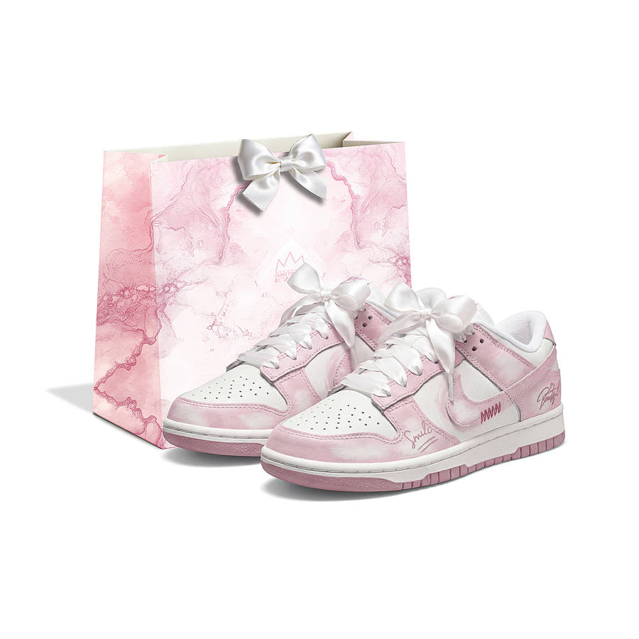 Nike Nike Dunk Valentine's Day Shopping Bag Cushioning Low top Skateboard Shoes Women's Cherry Blossom Pink