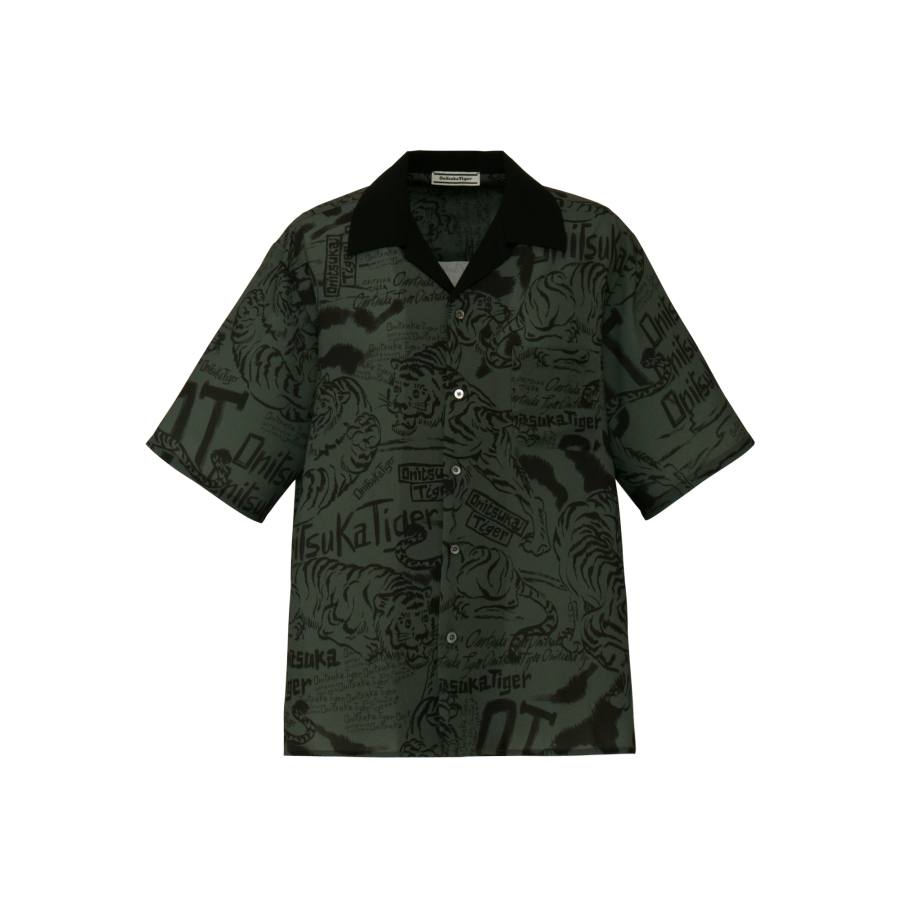 Onitsuka Tiger PRINTED SHIRT Men's Dark Green