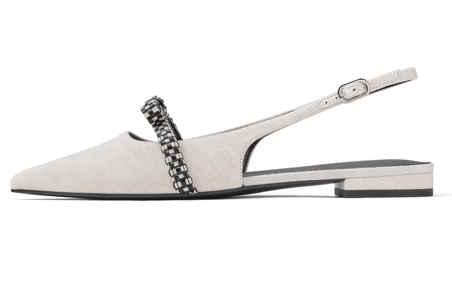 CHARLES&KEITH Small Ck PU, Textile One Strap Sandals 1.7CM Women's