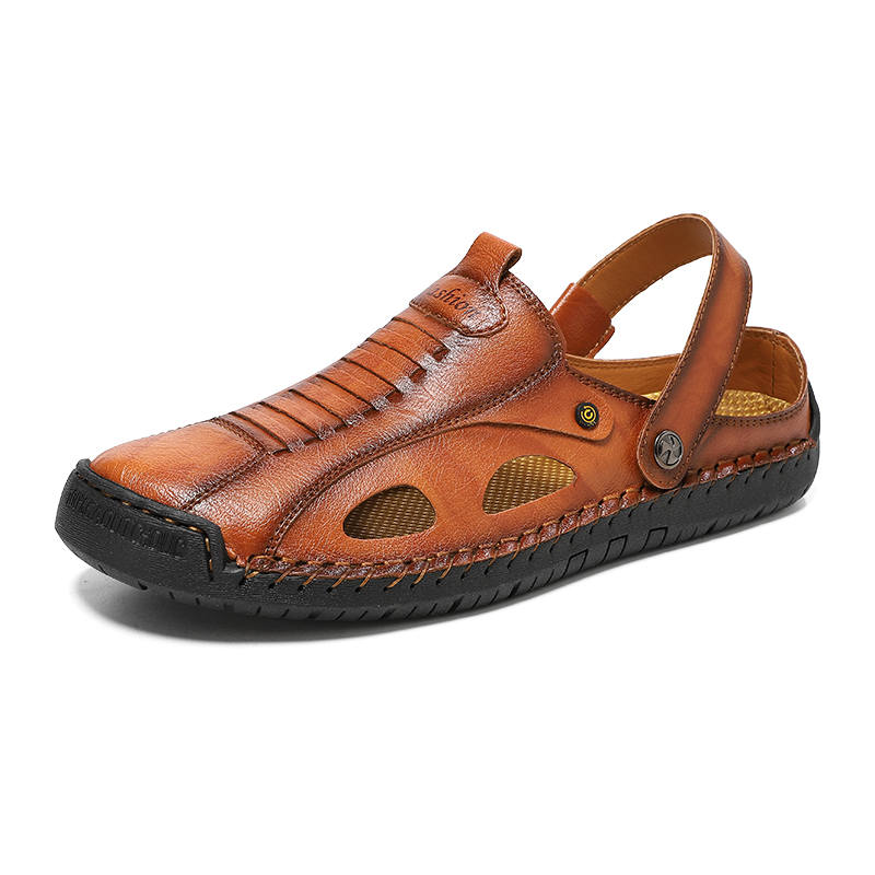 YALU Rubber Sole Closed Toe Slippers Men's