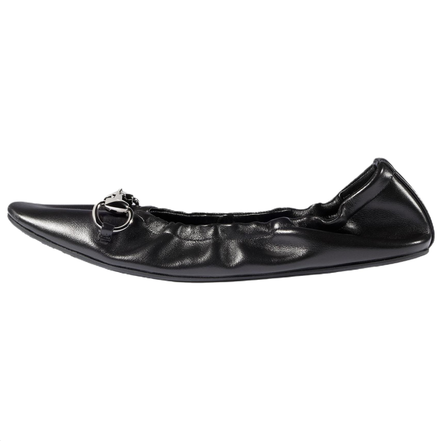 GUCCI PRIMA Leather Casual Shoes Women's Black