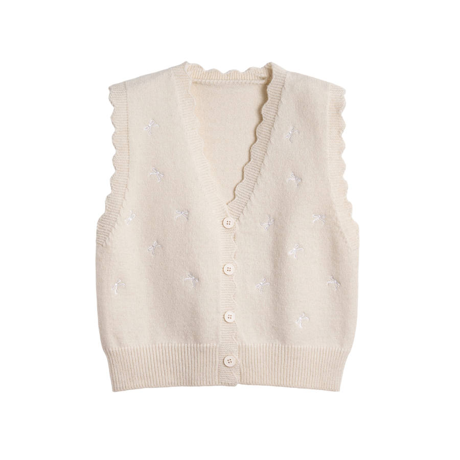 Tonlion Knitwear Women's Beige Apricot Crew Neck Moderate Cardigan