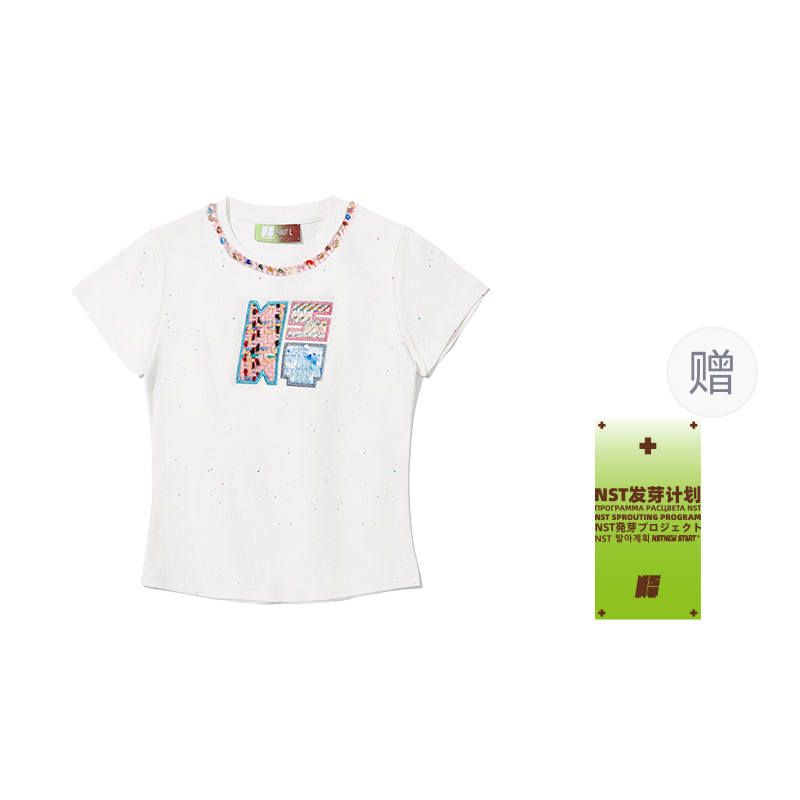 NSTNEW START T Shirts Women's Crew Neck Thin Straight Fit