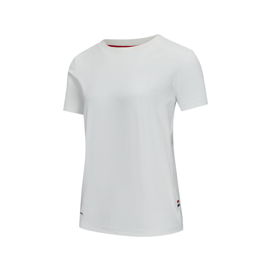 Saucony T Shirts Women's Pearl White Crew Neck Moderate