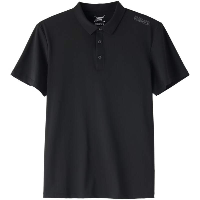 Skechers Polo Shirts Men's Meteorite Black 03K8 Polo Collar Moderate Other