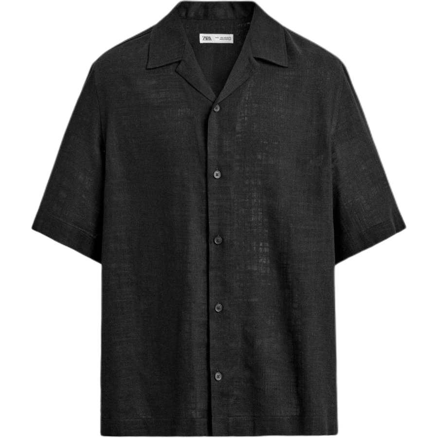 ZARA ZARA Shirts Men's Black Lapel Moderate