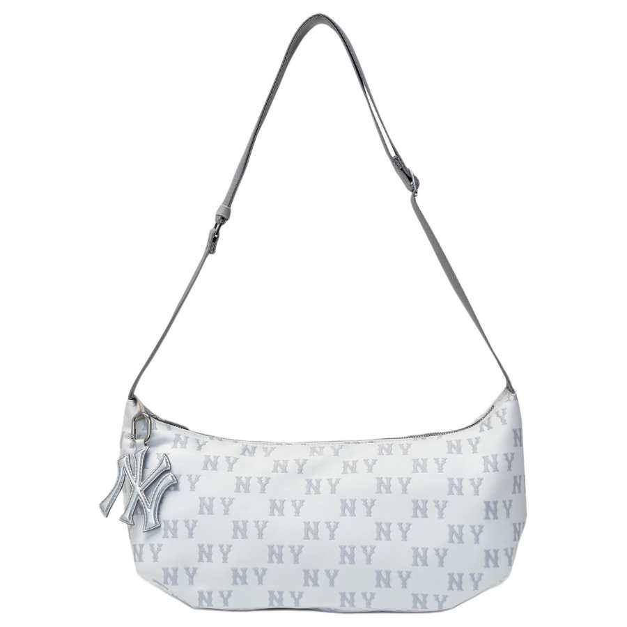 MLB MLB Monogram Polyester Shoulder Bag Women's Silver