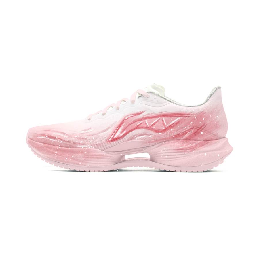 Li-Ning Li Ning Super Light 22 Abrasion Resistant Height Increasing Low top Casual Running Shoes Men's White Pink
