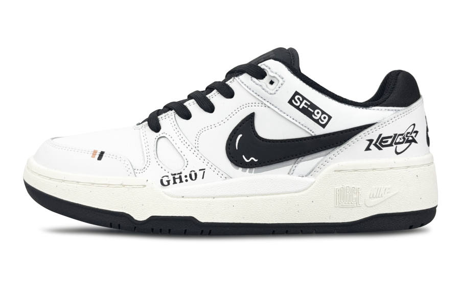 Nike Nike Full Force White Era Leather Slip Resistant Abrasion Resistant Low top Skateboard Shoes Men's White Black