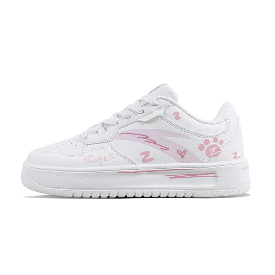 Anta Easy Slip Resistant, Abrasion Resistant, Lightweight Low top Skateboard Shoes Women's White Pink