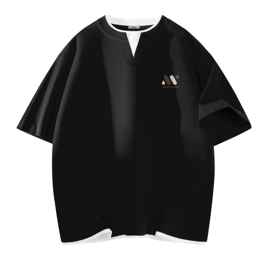 MINISO MINISO T Shirts Unisex Crew Neck Moderate Mock Two Piece