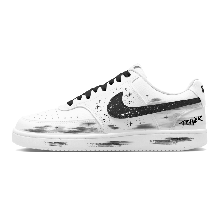 Nike Nike Court Vision 1 Ink Dyed Galaxy Slip Resistant Abrasion Resistant Low top Skateboard Shoes Men's Black White